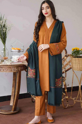 Asling - Winter 3Pcs Dhanak Embroidered Shirt - SFC129